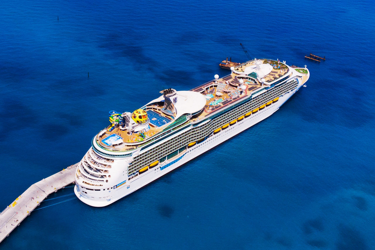 Mariner of the Seas Docked Aerial 