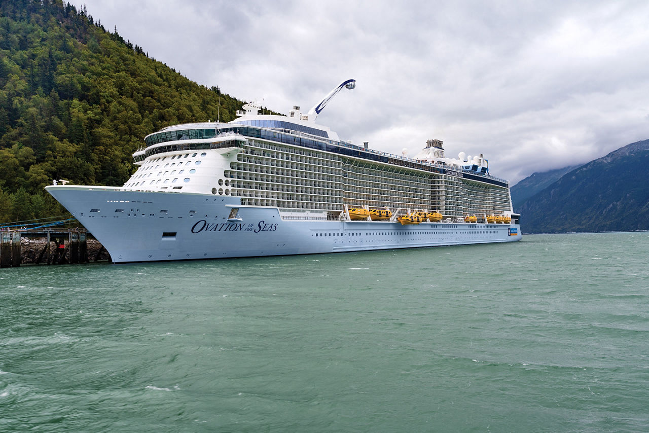 Ovation of the Seas docked in Skagway, Alaska