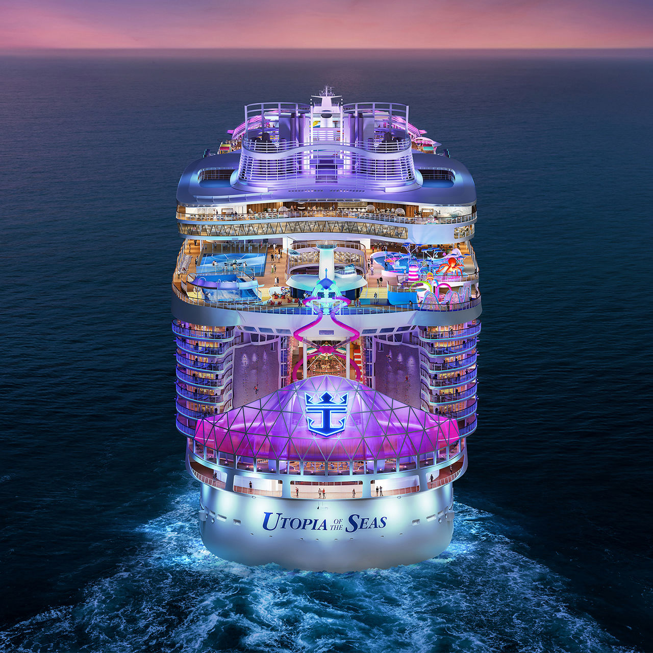 Icon of the Seas Night Sailing Render