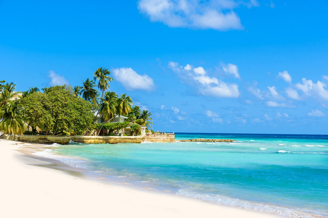 View of the Sunny Dover Beach in Barbados