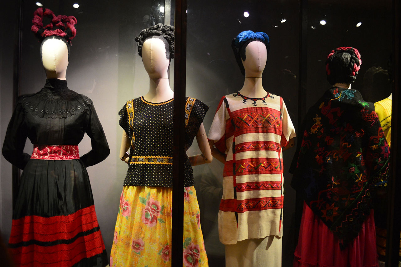 Clothing on Display at the Frida Kahlo Museum in Mexico