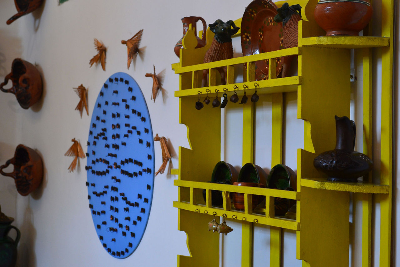 The Colorful Kitchen inside Casa Azul in Mexico