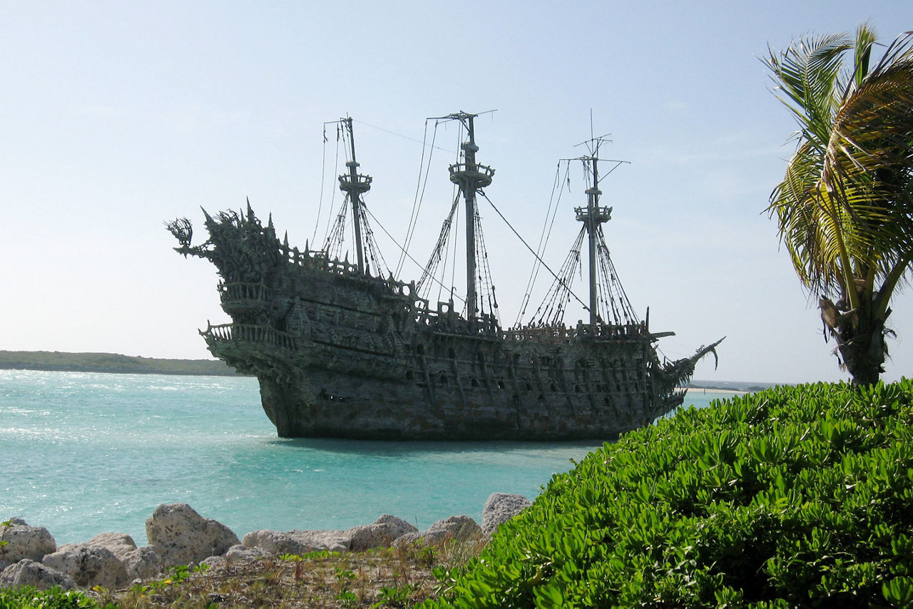 View of Caribbean pirate ship. Transatlantic