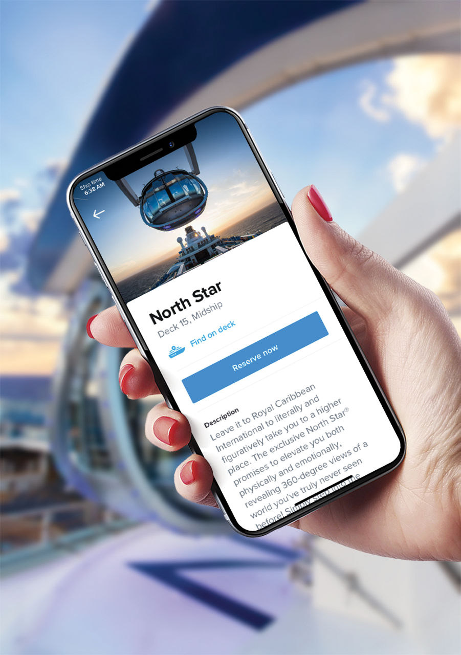 royal caribbean app displaying north star