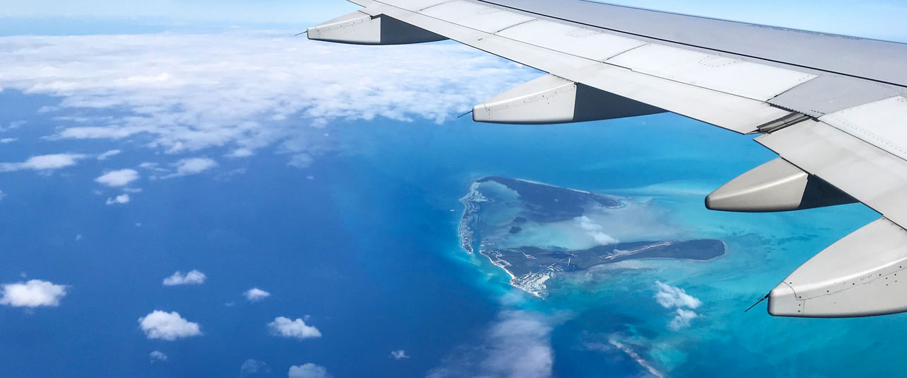 Airplane over the Caribbean