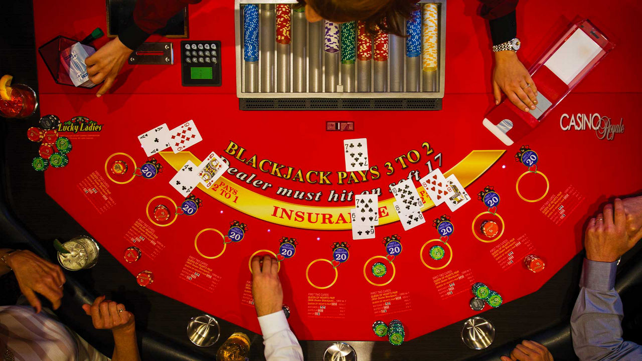 Blackjack Card Game Players on the Table 