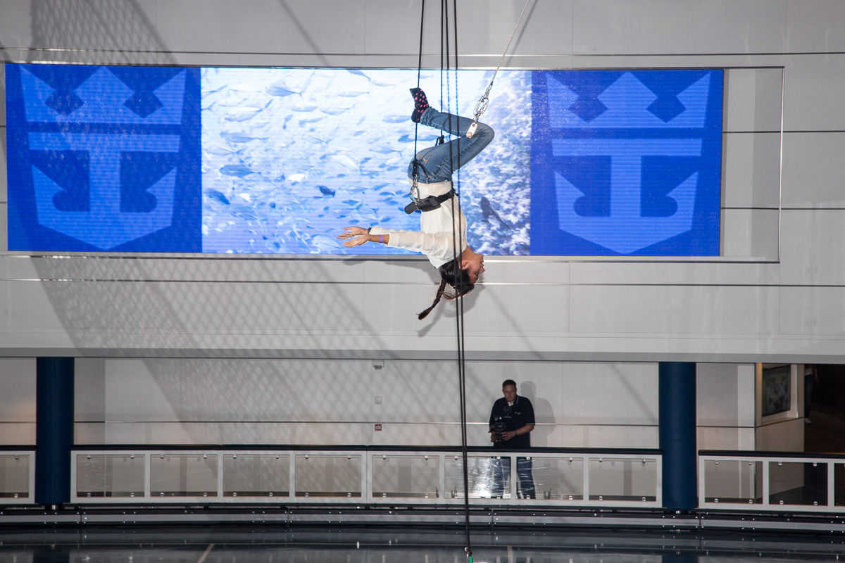 Girl Trapeze at the Circus School 