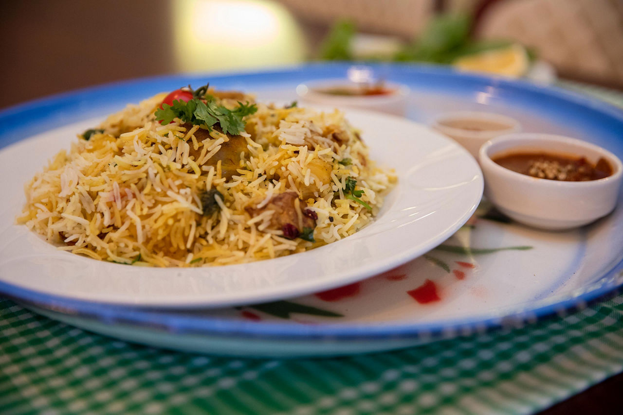 Arabic machboos, mixed rice dish in Bahrain