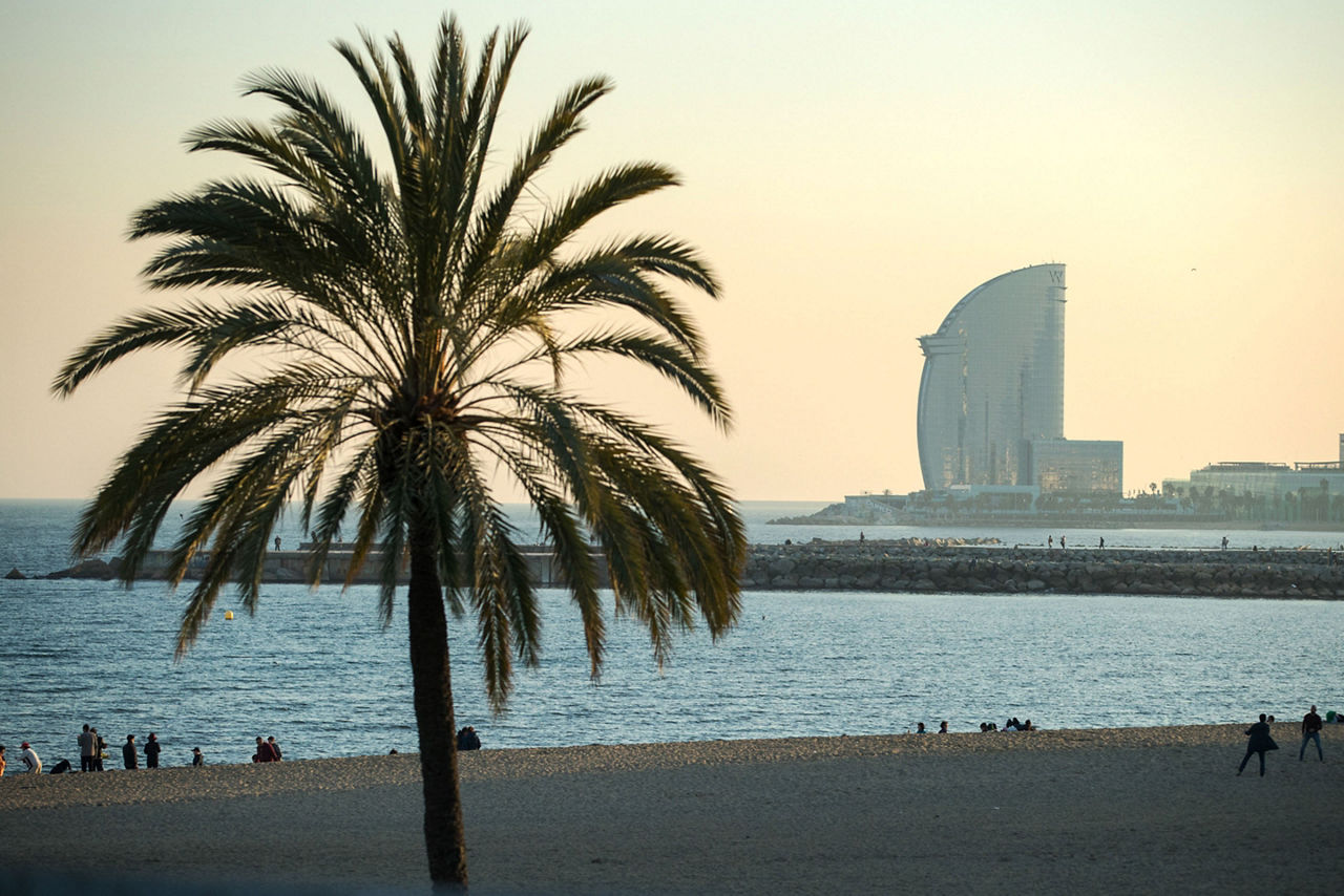 Barceloneta Beach  at Sunset 