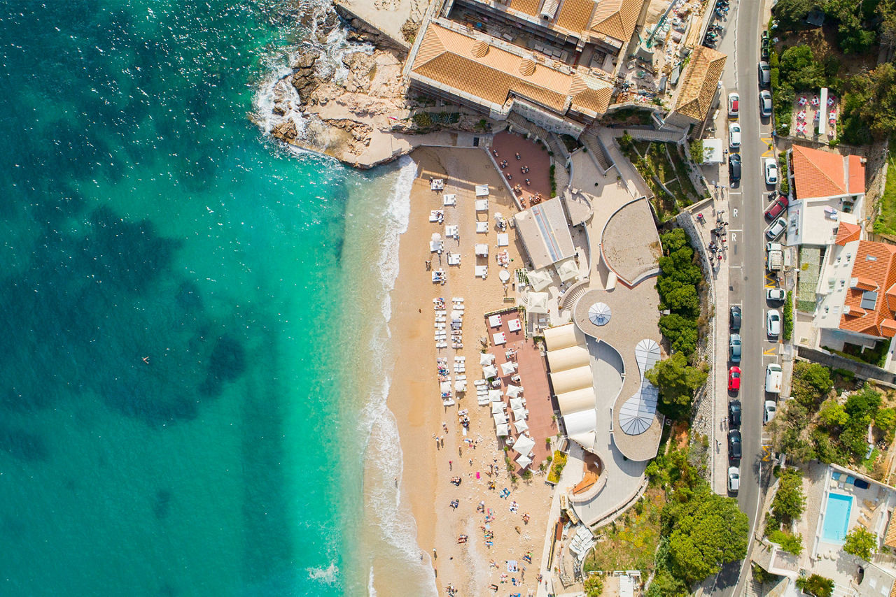 Croatia Dubrovnik Banje Beach Overhead