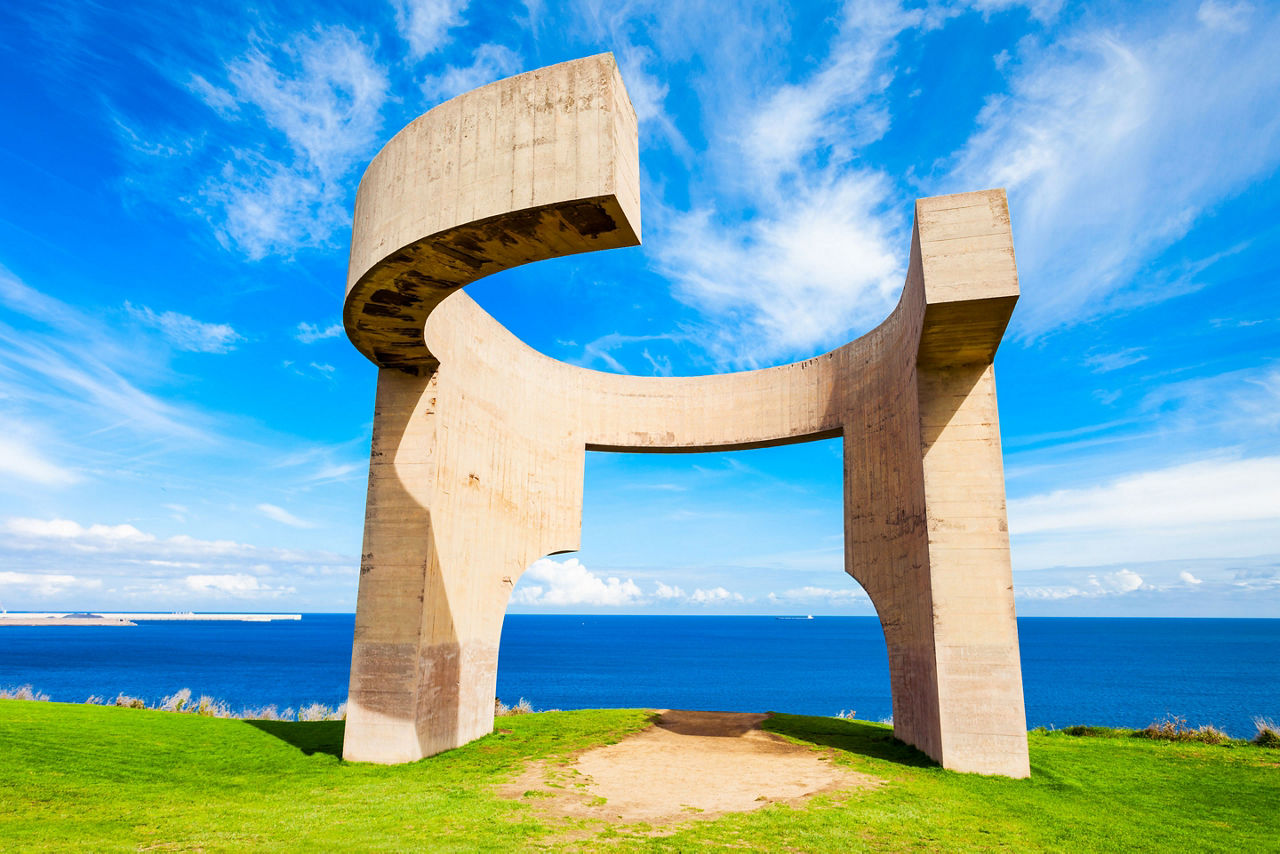 The Elogio al Horizonte, a famous monument in Gijon, Spain