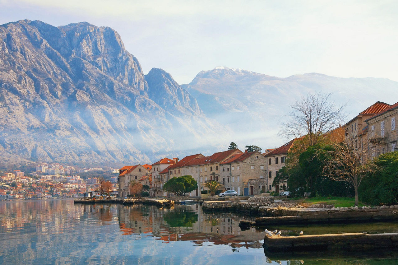 Coastal buildings in Kotor, Montenegro