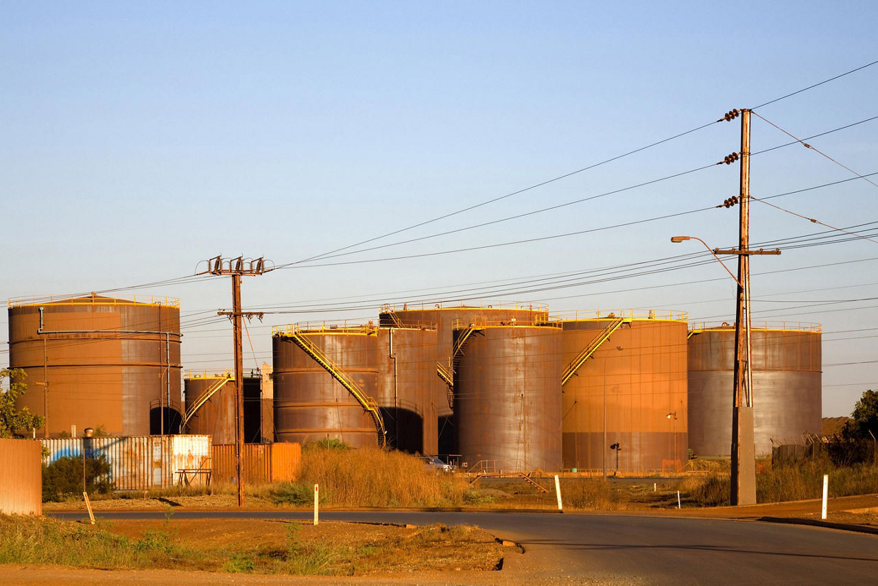 Bulk Fuel Tanks in Port Hedland, Australia