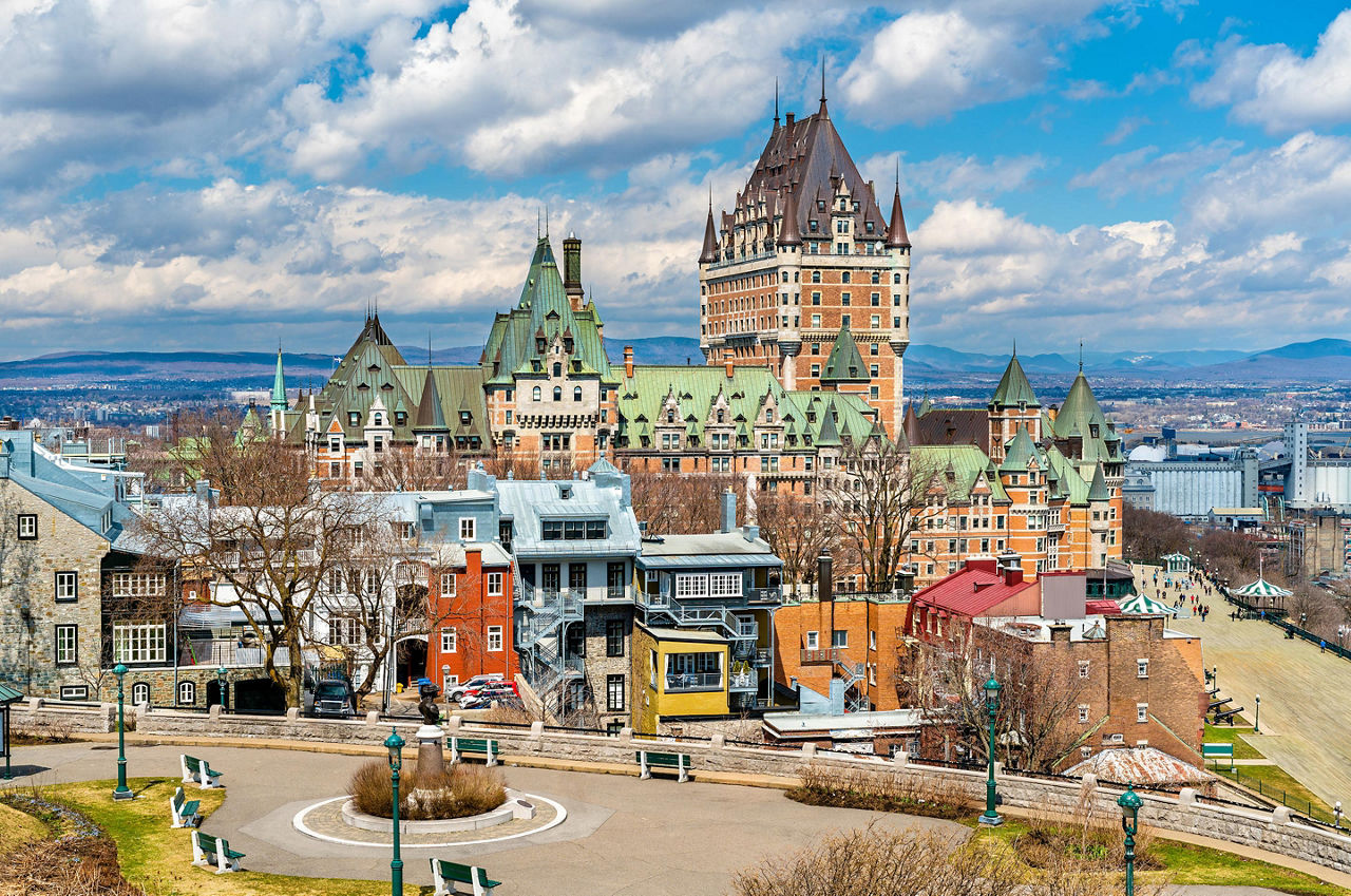 View of the Chateau Frontenac and the surrounding buildings