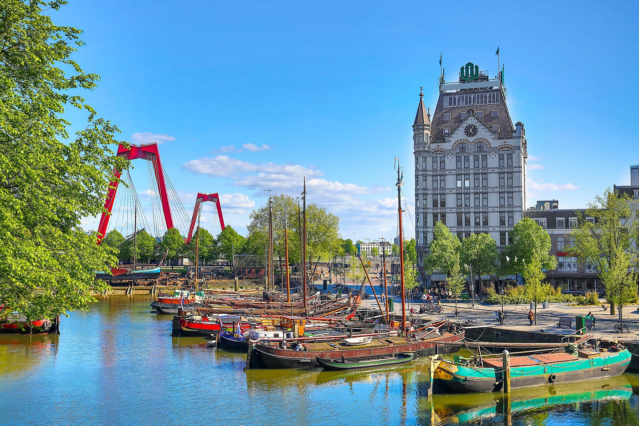 View of the Oude Haven Harbor and Openlucht Binnenvaart Museum