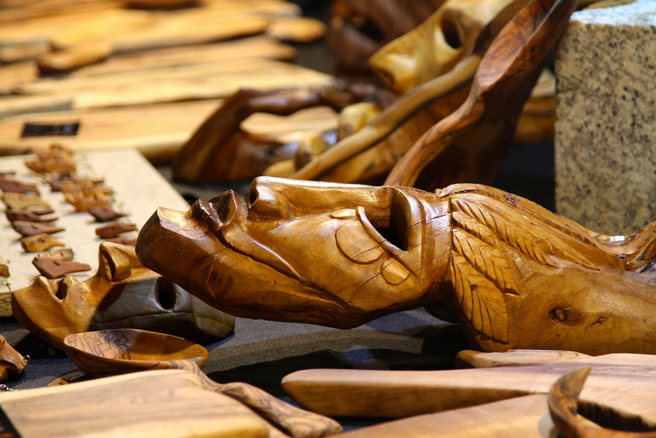 A traditional Sardinian wooden mask