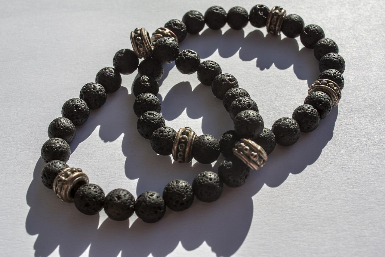 A volcanic stone bracelet