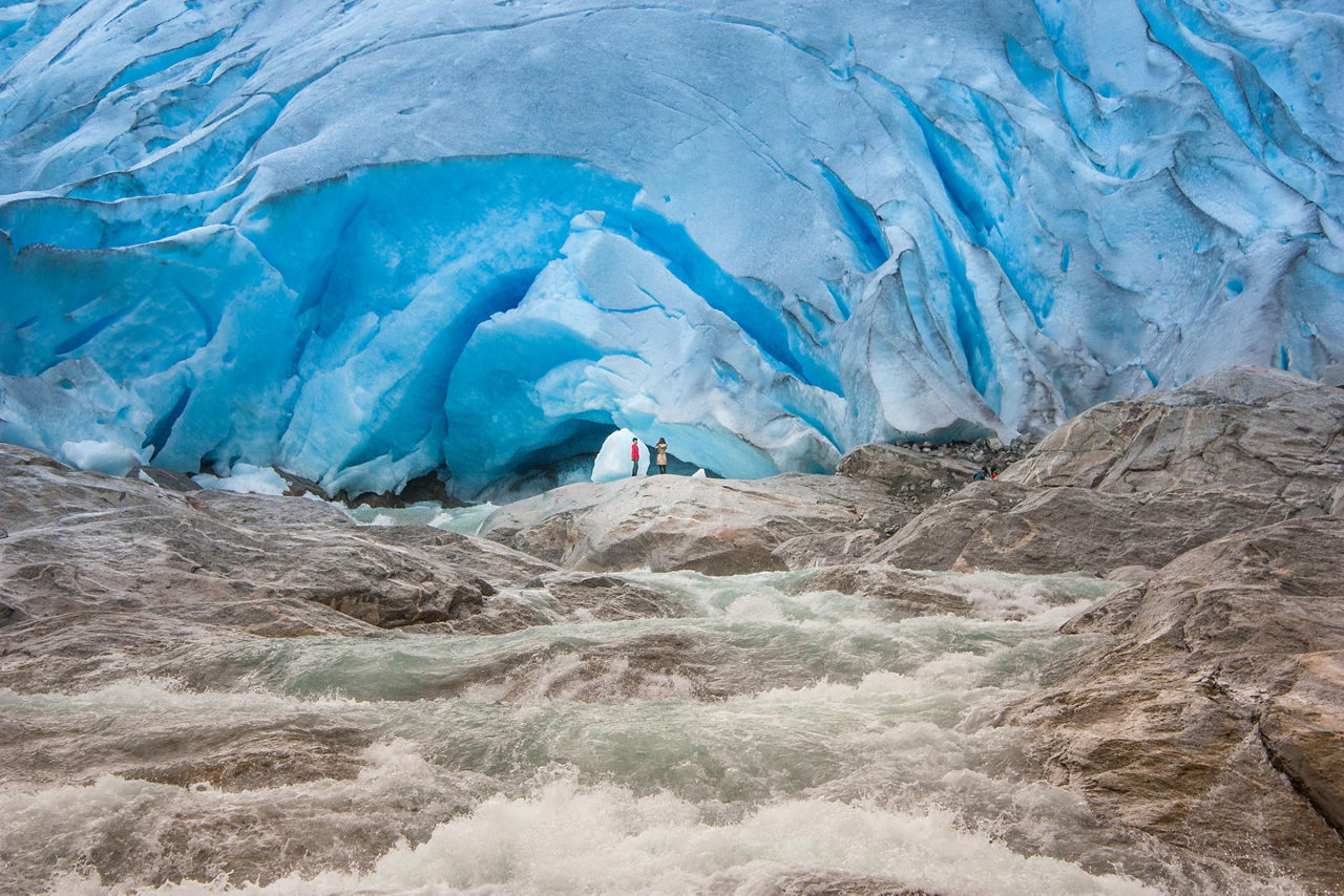 View of a large glacier in Norway