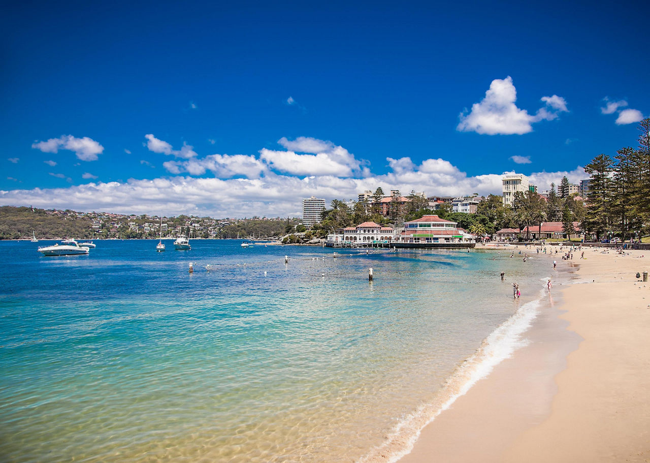 People enjoying Manly beach in Sydney, Australia