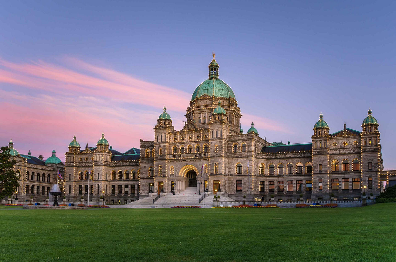 Victoria Castle Empress Hotel Craigdarroch Castle Sunset, Vancouver, British Columbia