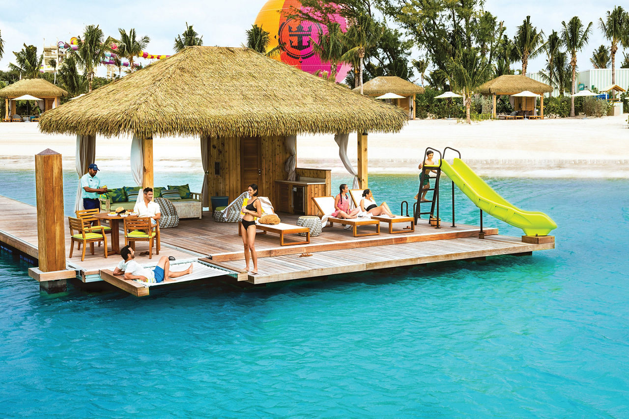 Coco Beach Floating Cabana Family by Hammocks, Perfect Day at Coco Cay