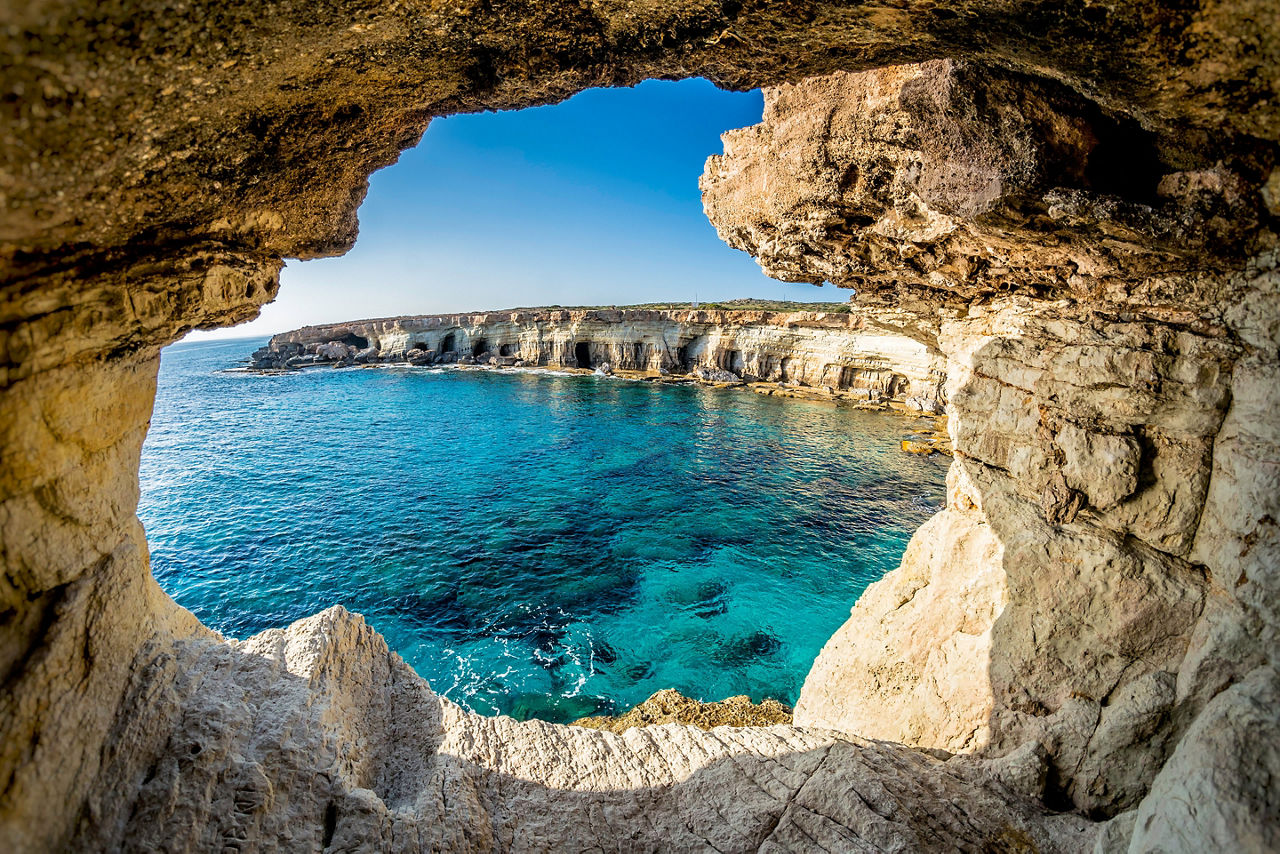 Sea Caves near Ayia Napa, Cyprus.