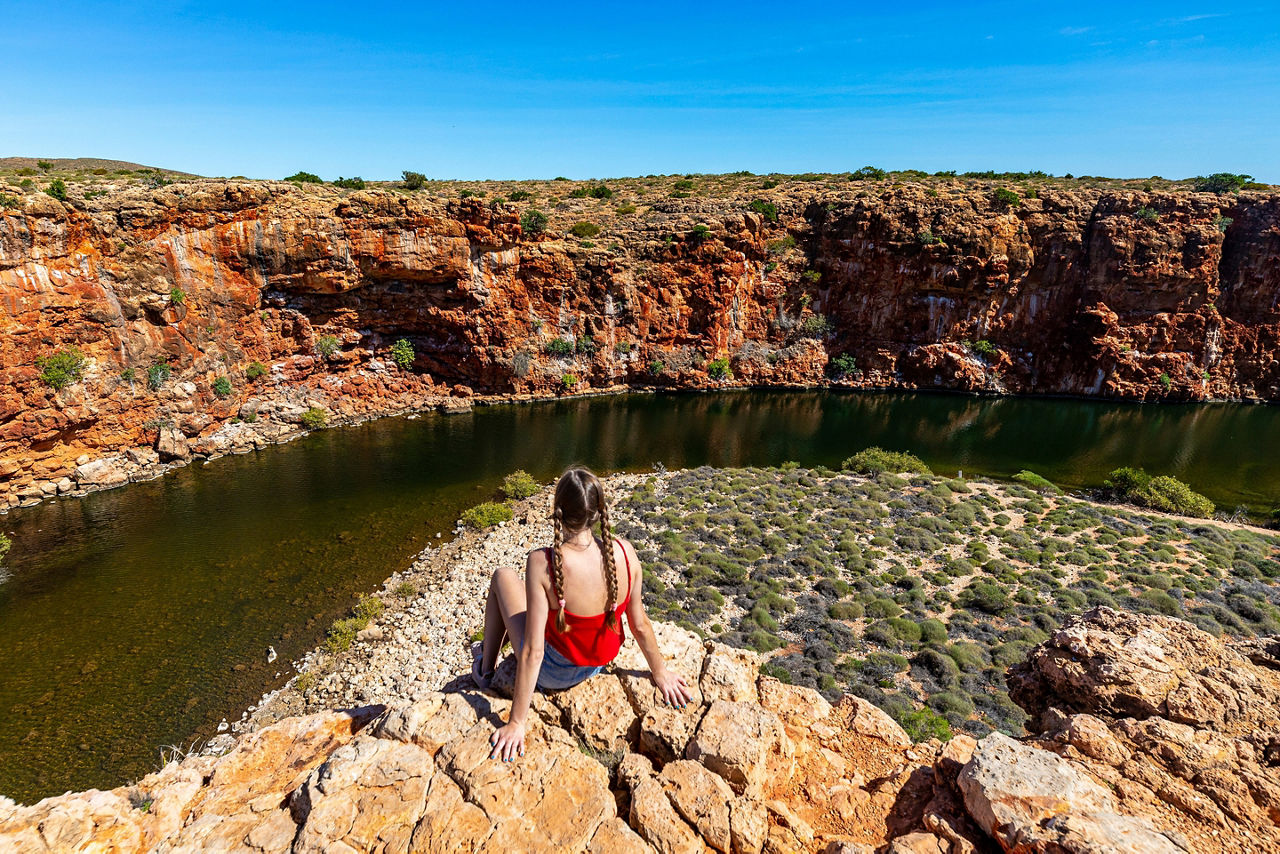 Yardie creek gorge in cape range national park near exmouth in western Australia,