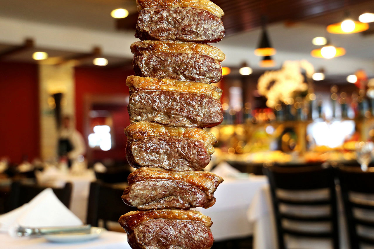 Picanha. Brazilian traditional steak in barbecue. 