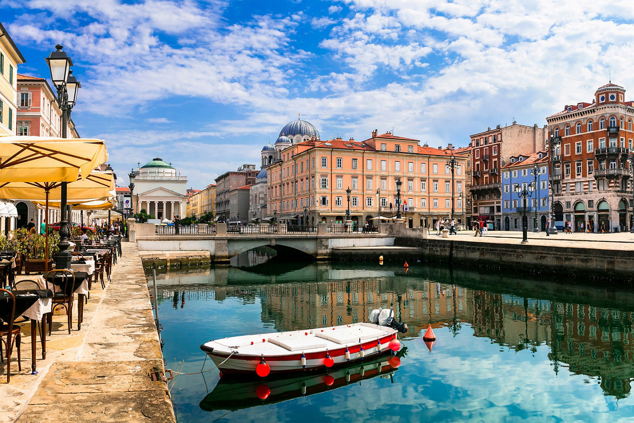 Landmarks and beautiful places (cities) of northern Italy - elegant Trieste town